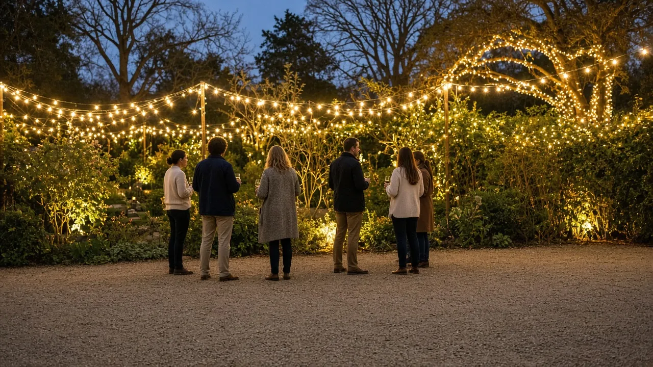Sparkling Wine and Holiday Lights